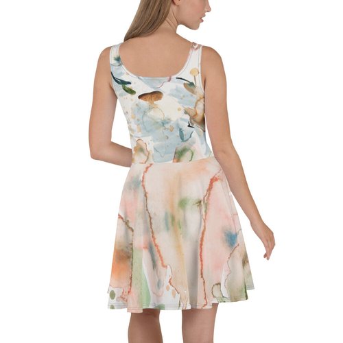 Watercolor Skater Dress