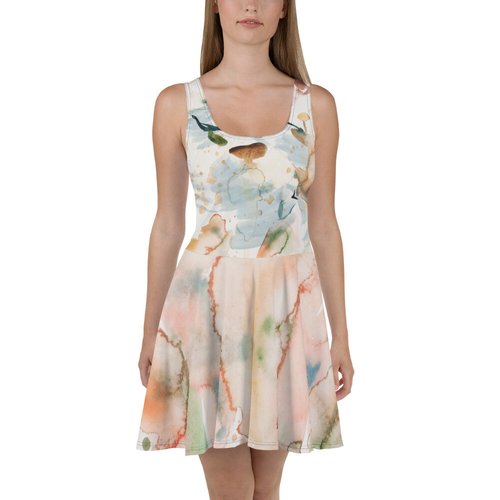 Watercolor Skater Dress