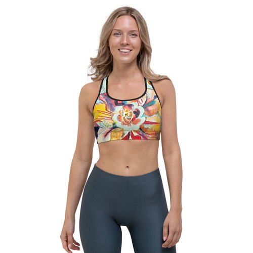 Tobacco Leaf with Animals Sports bra