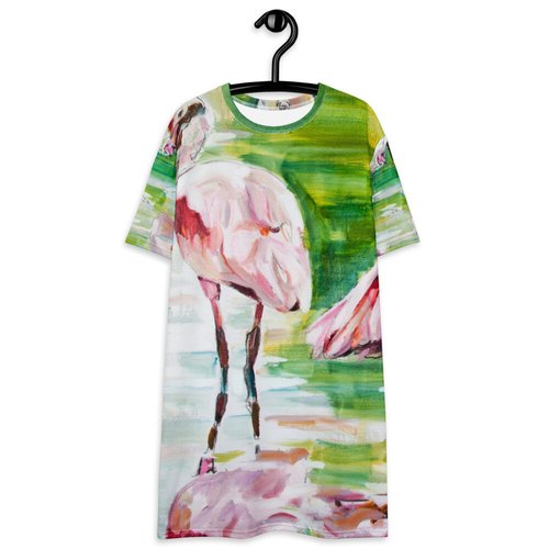 Roseate Spoonbills Family of Four T-shirt dress