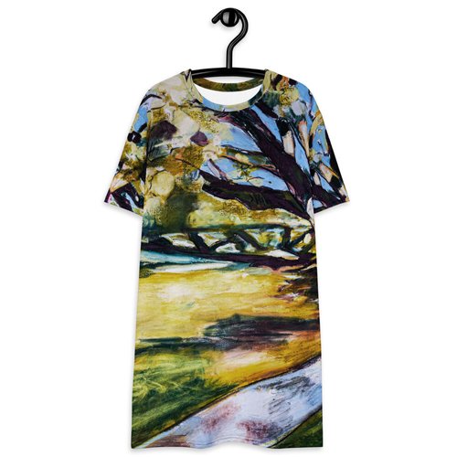 Tree of Life with Sidewalk T-shirt dress