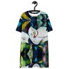 Magnolia and Painted Bunting Pattern T-shirt dress