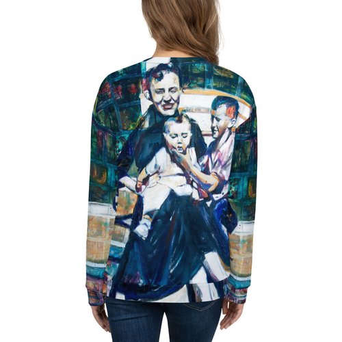 Mother with Sons on the Stairs Collage Unisex Sweatshirt
