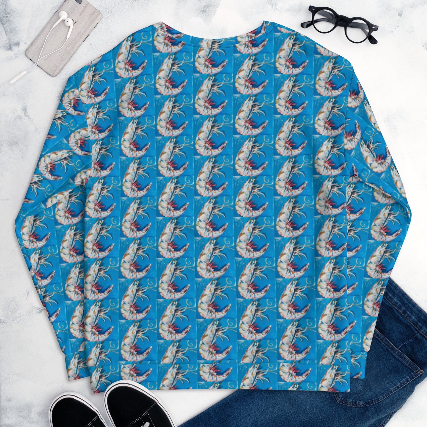Blue Shrimp Unisex Sweatshirt
