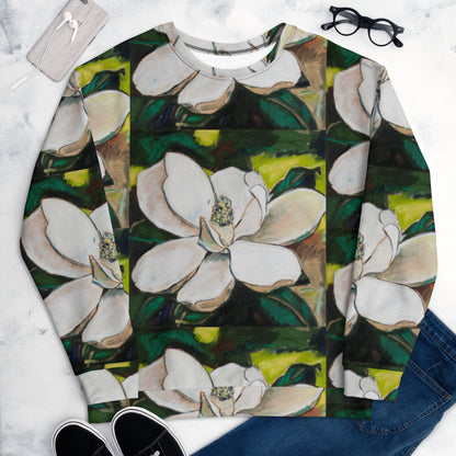 Magnolia on Wood Unisex Sweatshirt