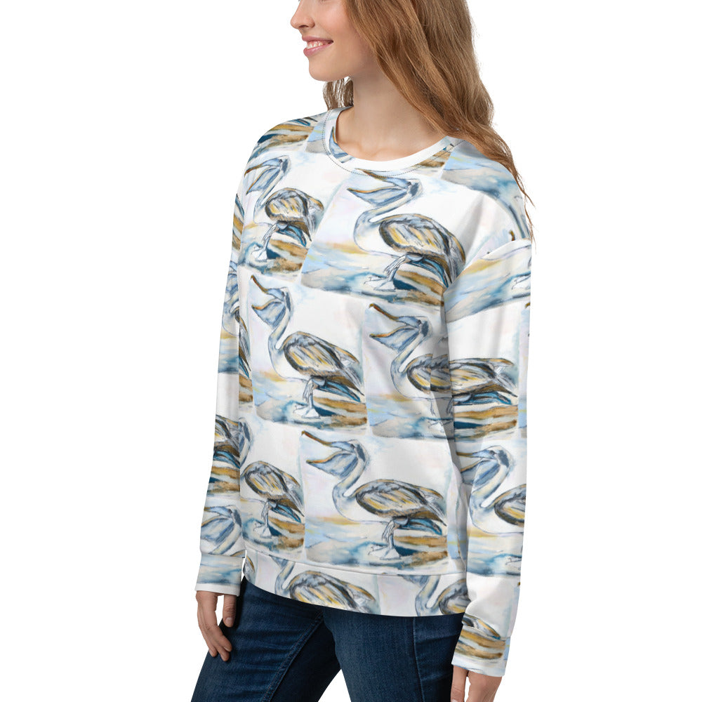 Brown Pelican on the Shore Unisex Sweatshirt