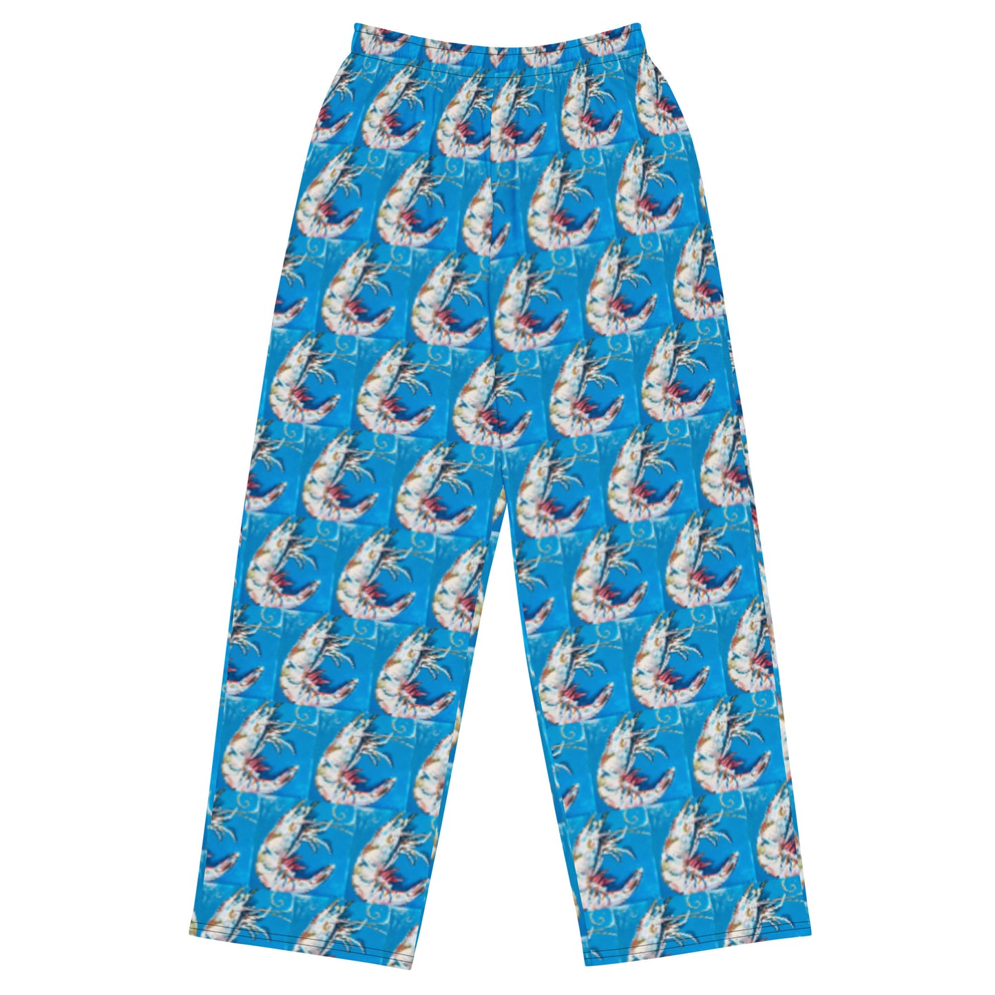 Blue Shrimp All-over print unisex wide-leg pants