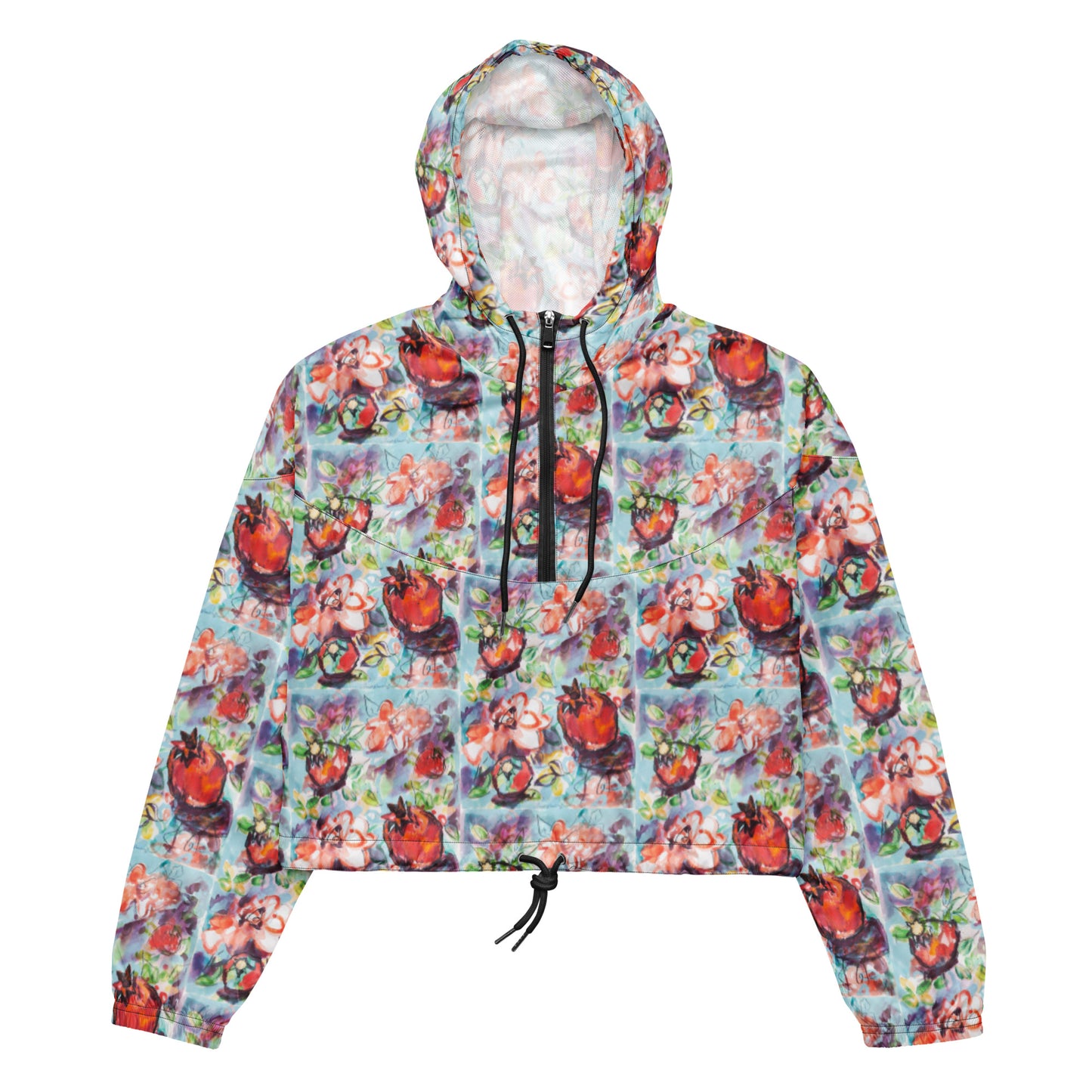 Tree of Life with Pomegranates Women’s cropped windbreaker