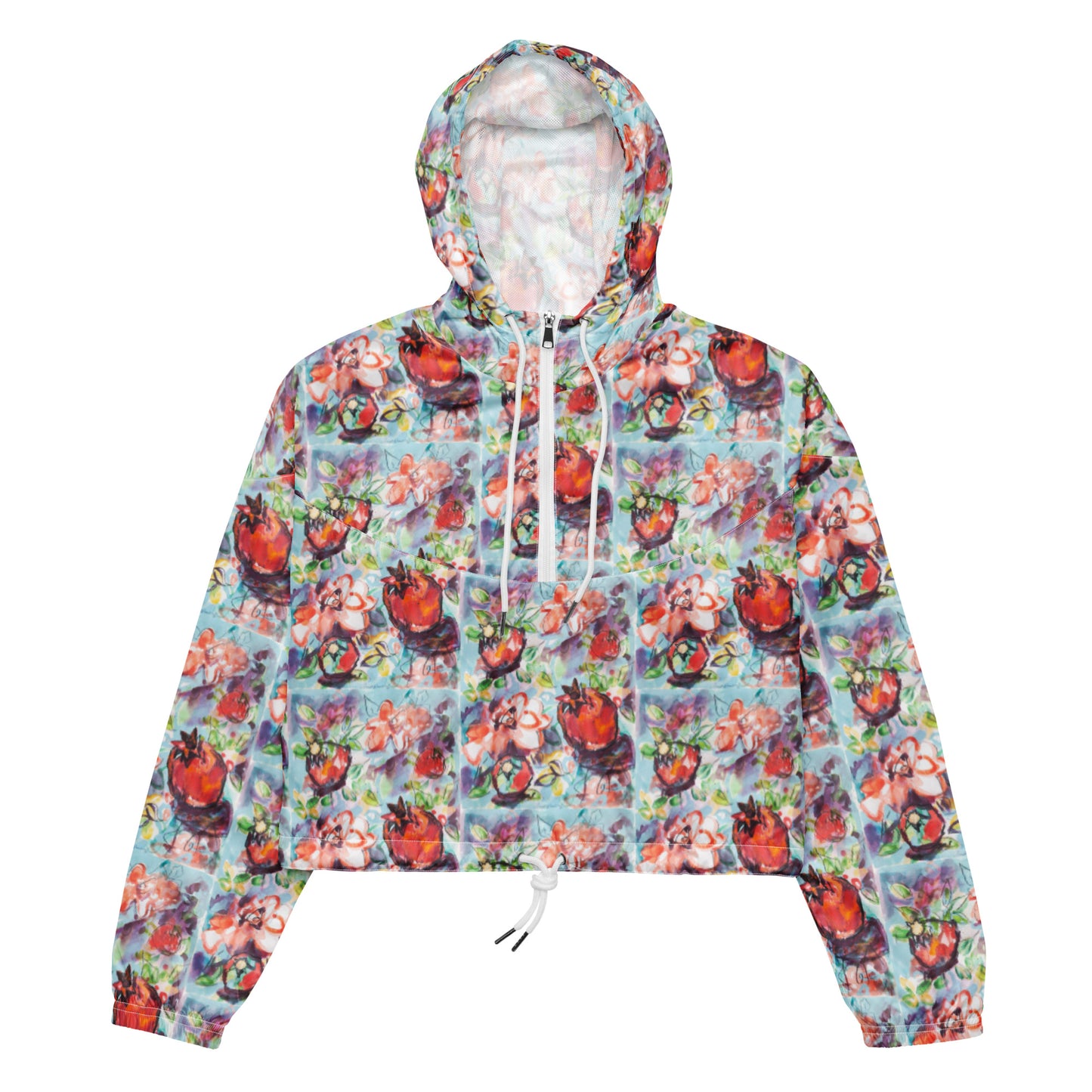 Tree of Life with Pomegranates Women’s cropped windbreaker