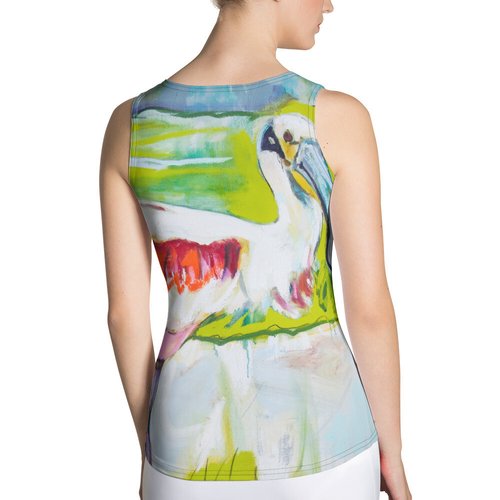 Roseate Spoonbill in His Sanctuary Sublimation Cut & Sew Tank Top