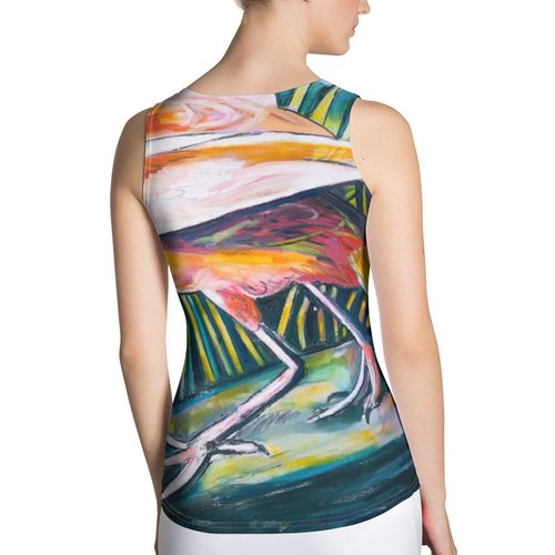 Roseate Spoonbill in the Marsh Sublimation Cut & Sew Tank Top