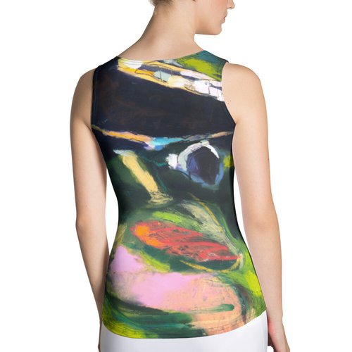 Gator on Log with Wildflowers II Sublimation Cut & Sew Tank Top