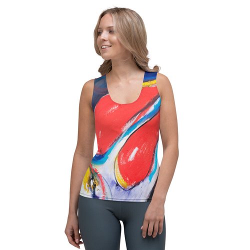 Red Zinnias Sublimation Cut & Sew Tank Top