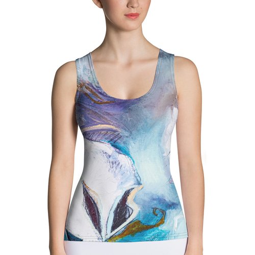 Cotton with Soft Teal Sublimation Cut & Sew Tank Top