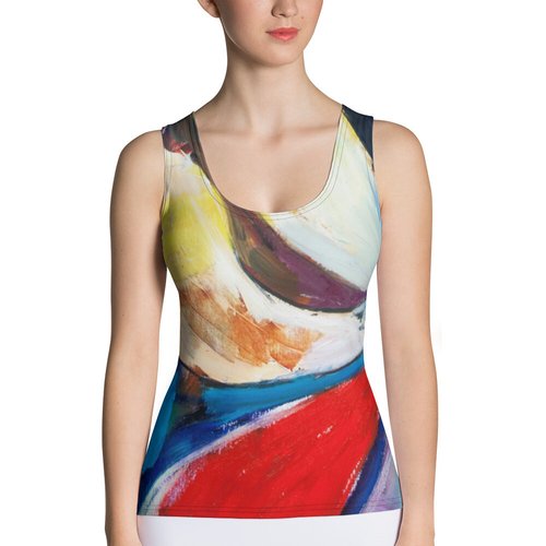 Red Zinnias III Sublimation Cut & Sew Tank Top