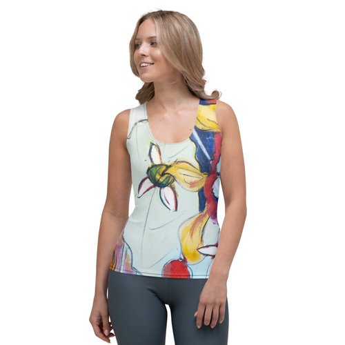 Tobacco Leaf with Animals Sublimation Cut & Sew Tank Top