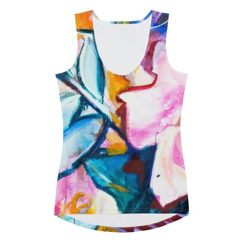 Pink Camillia Sublimation Cut & Sew Tank Top