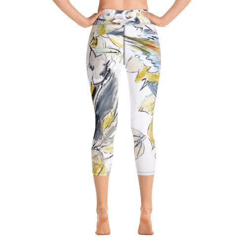 Mourning Doves Yoga Capri Leggings