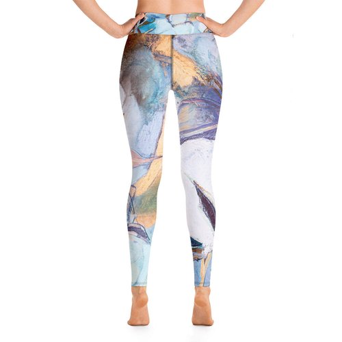 Cotton with Soft Teal Yoga Leggings