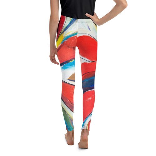 Red Zinnias Youth Leggings