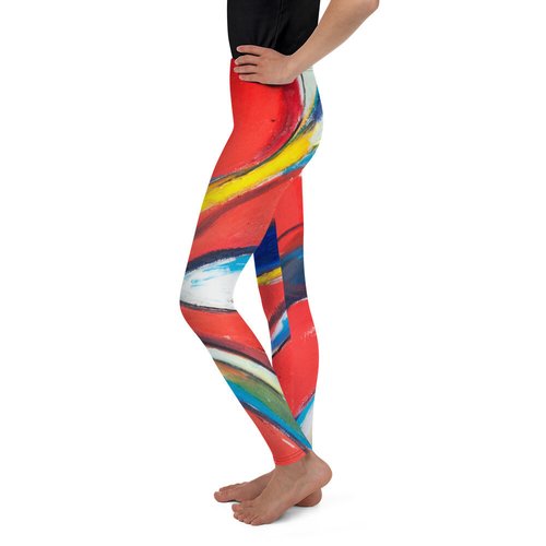 Red Zinnias Youth Leggings