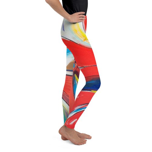 Red Zinnias Youth Leggings