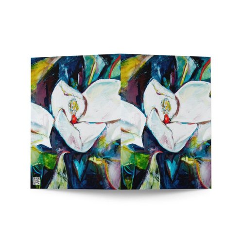 Magnolia with Painted Bunting Greeting card