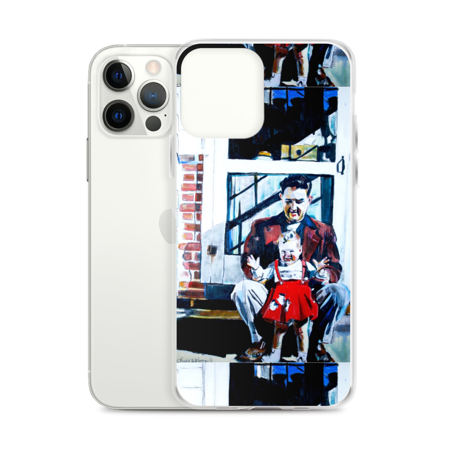 Vintage Father with baby in Red Dress iPhone Case