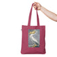 White Pelican with Metallic Silver Organic fashion tote bag
