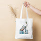 Bold Pelicans in the Fog Organic fashion tote bag