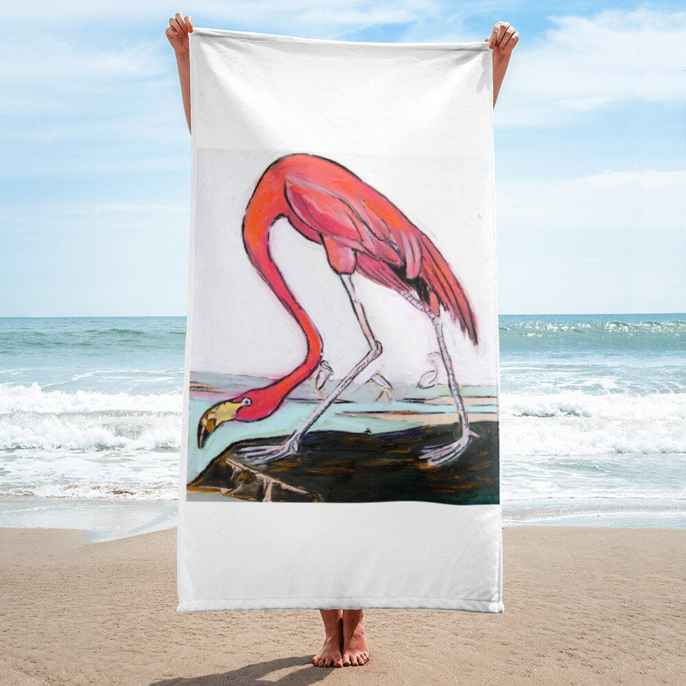 Pink Flamingo Towel