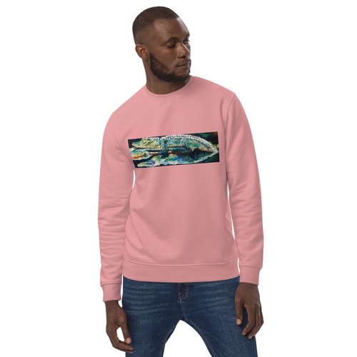 Psychedelic Gator with Reflection Unisex eco sweatshirt