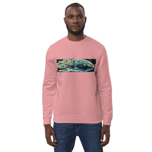 Psychedelic Gator with Reflection Unisex eco sweatshirt