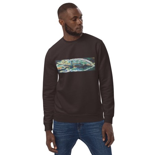 Psychedelic Gator with Reflection Unisex eco sweatshirt