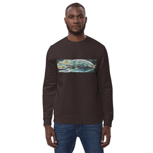 Psychedelic Gator with Reflection Unisex eco sweatshirt