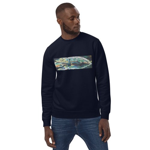 Psychedelic Gator with Reflection Unisex eco sweatshirt