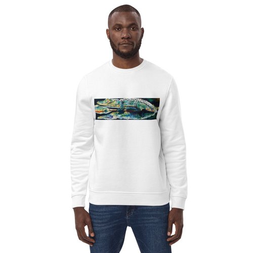 Psychedelic Gator with Reflection Unisex eco sweatshirt