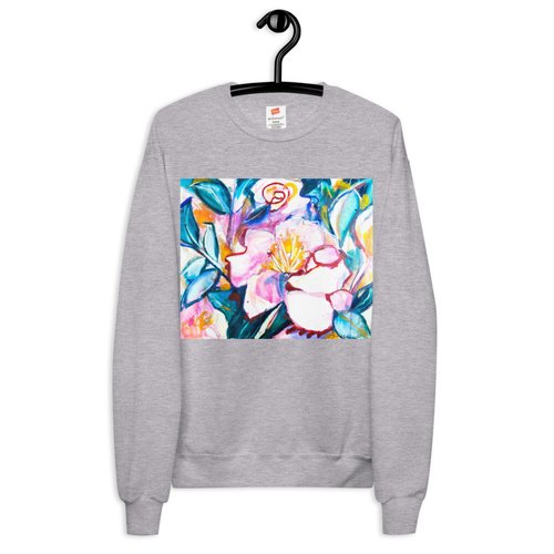 Pink Camillia Unisex fleece sweatshirt
