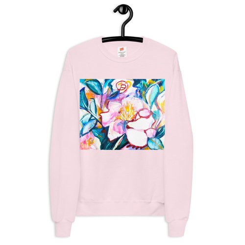 Pink Camillia Unisex fleece sweatshirt
