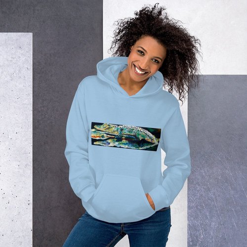 Psychedelic gator with Reflection Unisex Hoodie