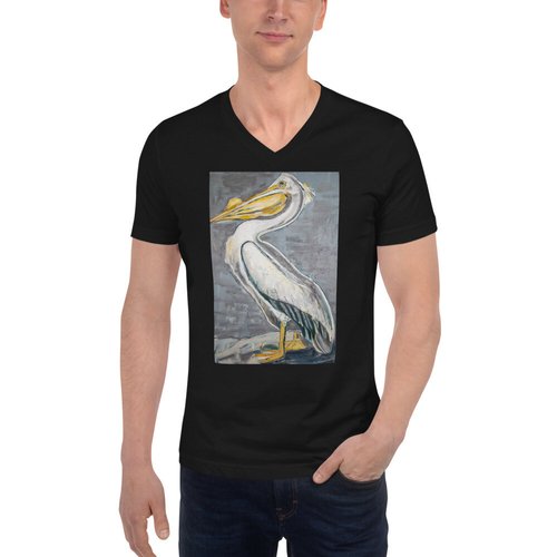 White Pelican Unisex Short Sleeve V-Neck T-Shirt