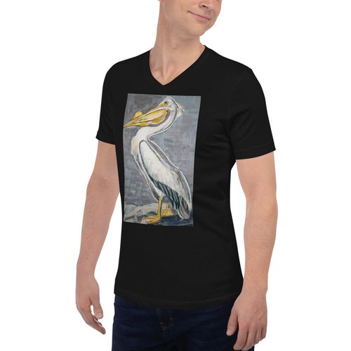 White Pelican Unisex Short Sleeve V-Neck T-Shirt