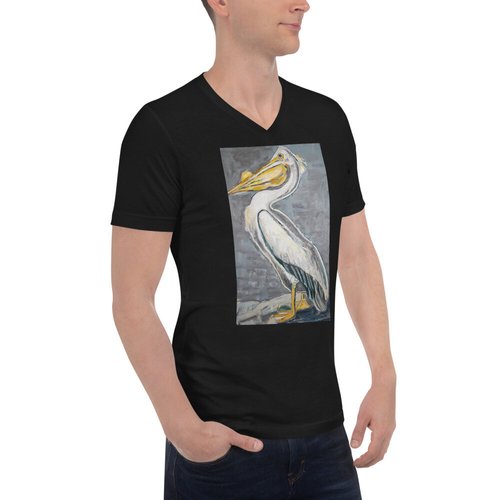 White Pelican Unisex Short Sleeve V-Neck T-Shirt