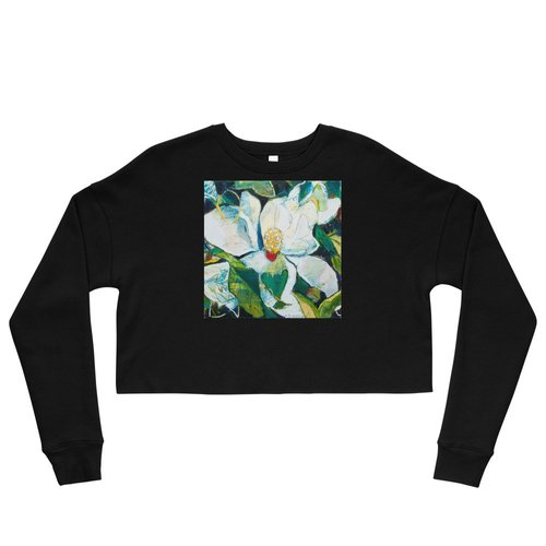 Square Tropical Magnolia Crop Sweatshirt