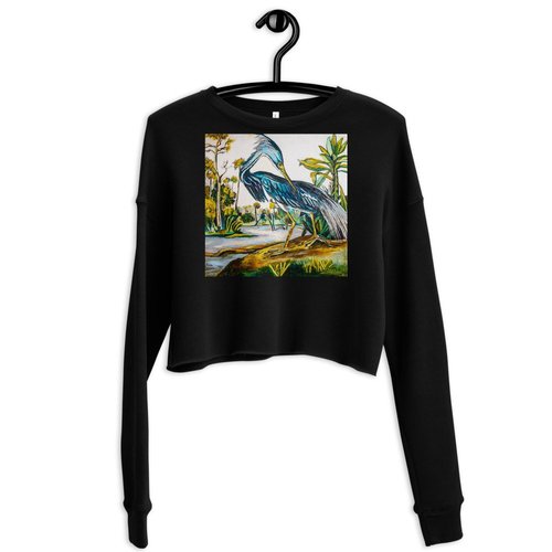 Blue Heron (Dark) II Crop Sweatshirt