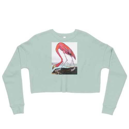 Pink Flamingo Crop Sweatshirt