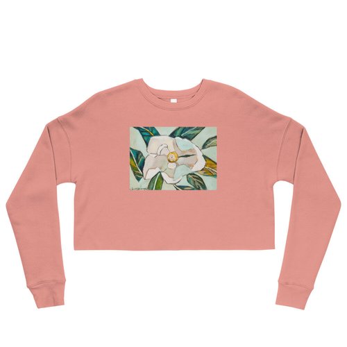 Magnolia with Soft Teal Crop Sweatshirt
