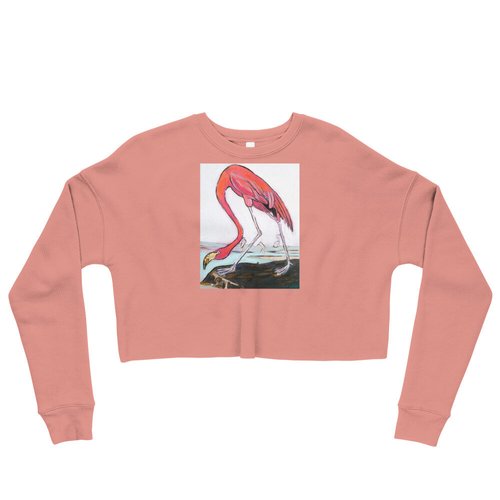 Pink Flamingo Crop Sweatshirt
