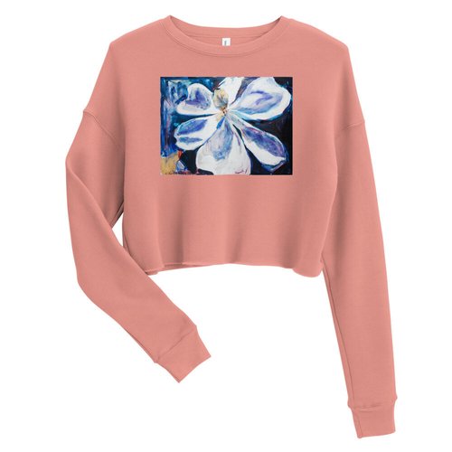 Deep Purple Magnolia Crop Sweatshirt