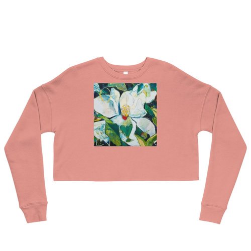 Square Tropical Magnolia Crop Sweatshirt